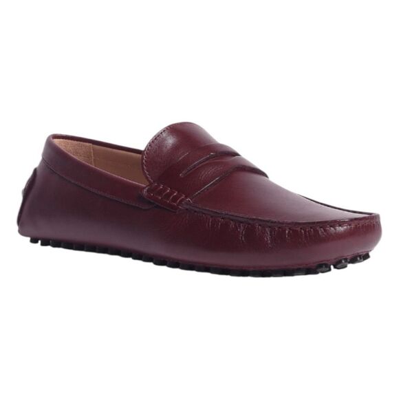 Carlos by Carlos Santana Ritchie Penny Loafer Burgundy Leather Slip-On 9.5 - Picture 1 of 8